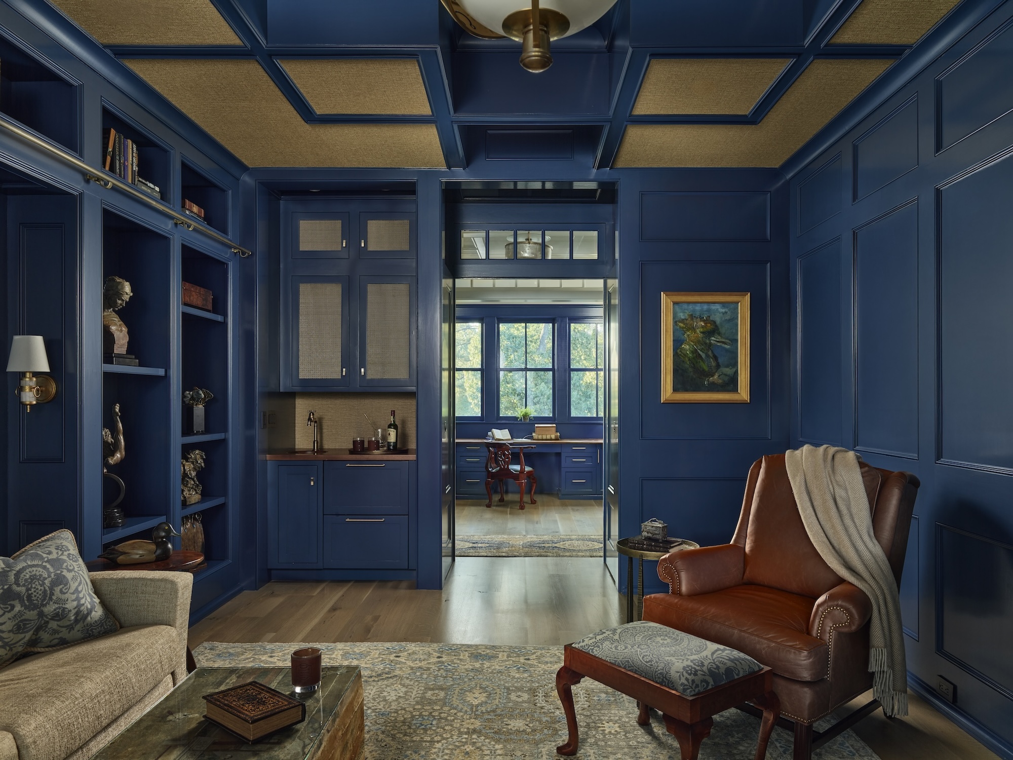 home-office-library-study-monochrome-blue